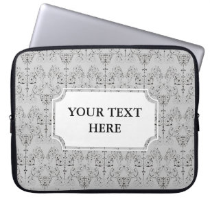 Capa Para Notebook Papel de parede Vintage Damask - preto + seu backg