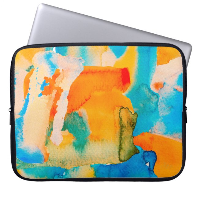 Capa Para Notebook Papel Psicodélico. Azul Clássico e Vermelho Lava L (Frente)