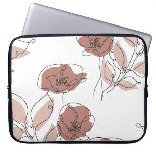 Capa Para Notebook Papoila Elegante Flores Sem Olho Padrão