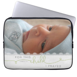 Capa Para Notebook Para esta Criança, Rezei - 1 Samuel 1:27