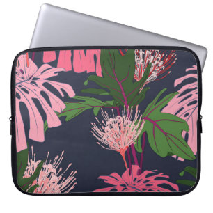 Capa Para Notebook Paraíso Tropical: Folhas Exóticas e Flores