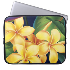 Capa Para Notebook Paraíso tropical Plumeria Neoprene Wetcase