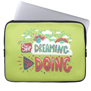 Capa Para Notebook Pare de sonhar, comece a fazer Limão suave