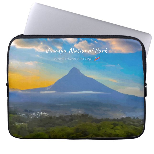 Capa Para Notebook Parque Nacional Virunga, RD Congo - Vulcão (Frente)