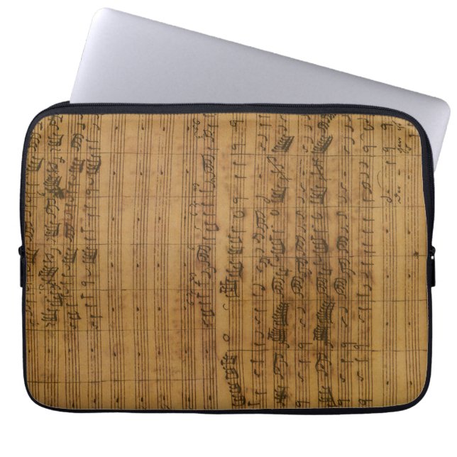 Capa Para Notebook Partitura Antiga de Johann Sebastian Bach (Frente)