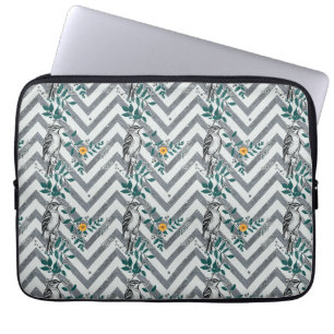 Capa Para Notebook Pássaro e Flor Zigzag