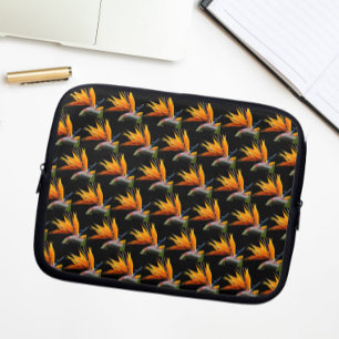 Capa Para Notebook Pássaro Laranja do Padrão de Planta do Paraíso em