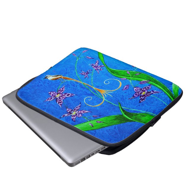 Capa Para Notebook Pássaro Orquídeo do Havaí Feliz (Frente Inferior)