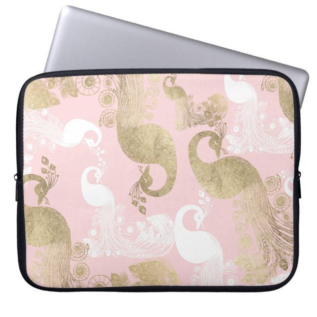 Capa Para Notebook Pássaro pacifista real, branco-rosado, cor-de-rosa (Frente)