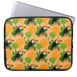 Capa Para Notebook Pássaro Tátil Tropical Padrão sem costura