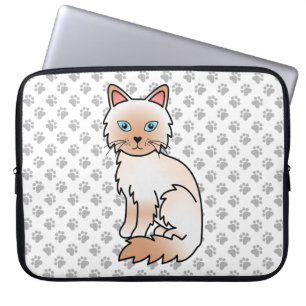 Capa Para Notebook Pássaro Vermelho/Ragdolé Gato e Patas