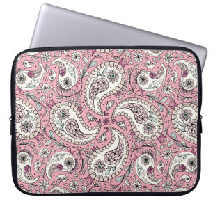 Capa Para Notebook Pássaros da Paisley em rosa-bebê