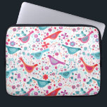 Capa Para Notebook Pássaros de Aquarela em Jardim de Flores<br><div class="desc">Bonito pintura aquosa num estilo moderno de aves brilhantes e coloridas num jardim de flores em tons de rosa,  roxo,  laranja e azul lacrimogêneo. Perfeito para pássaros,  ornitólogos,  amantes da natureza e jardineiros.</div>
