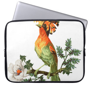 Capa Para Notebook Pássaros do Paraíso: Fundo Floral Exótico