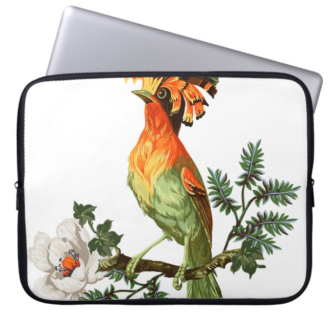 Capa Para Notebook Pássaros do Paraíso: Fundo Floral Exótico (Frente)