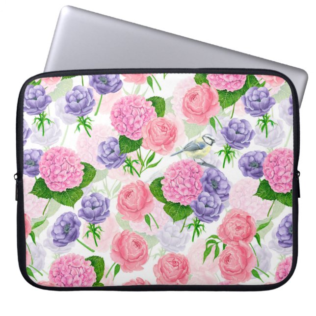 Capa Para Notebook Pássaros e flores (Frente)