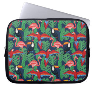 Capa Para Notebook Pássaros tropicais em cores brilhantes