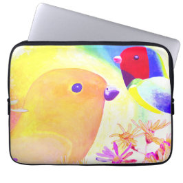 Capa Para Notebook Pássaros Vibrantes com Tie-Dye