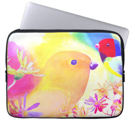 Capa Para Notebook Pássaros Vibrantes de Tiedye