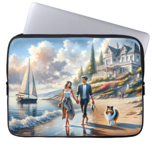 Capa Para Notebook Passeio ao Pôr do Sol em Casa de Campo Romântica à