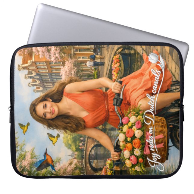 Capa Para Notebook Passeio de barco pelos canais holandeses (Frente)