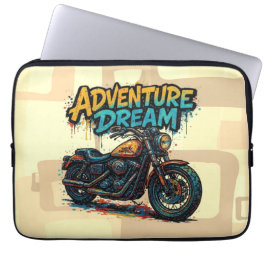 Capa Para Notebook Passeio Sonho de Aventura / Moto Chopper Vintage