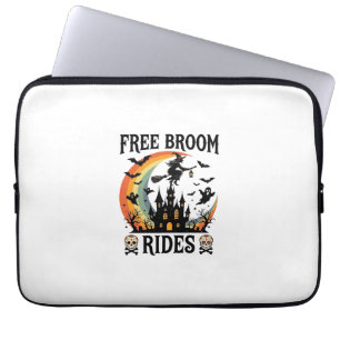 Capa Para Notebook Passeios de Vassoura Grátis Halloween Bruxa Castel