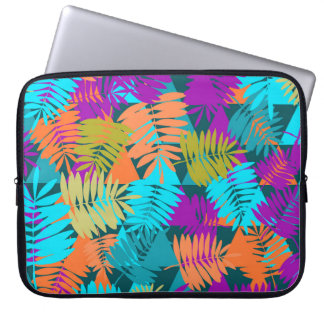 Capa Para Notebook Pasta de palma padrão floral. Tropic