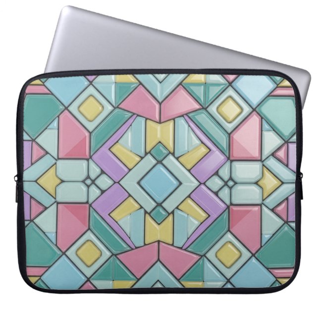Capa Para Notebook pastel em mosaico (Frente)