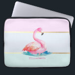 Capa Para Notebook Pastel Moderno Strike,Flamingos Rosa<br><div class="desc">flamingos cor-de-rosa em fundo listrado pastel com seu nome.</div>