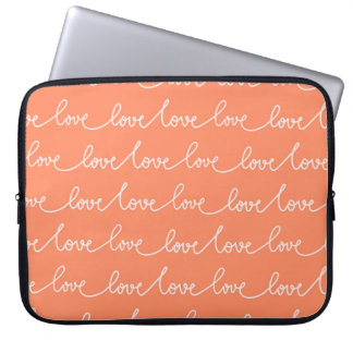 CAPA PARA NOTEBOOK PASTEL ORANGE COM SCRIPT DE AMOR BRANCO