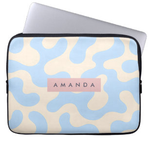 Capa Para Notebook Pastel Personalizado Azul Pastel Camuflado Abstrat