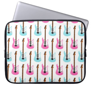 CAPA PARA NOTEBOOK PASTEL PINK E GUITARRAS ELÉTRICAS AZUIS