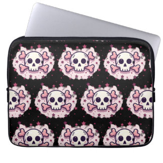 Capa Para Notebook Pastel Pink Skull and Crossbones