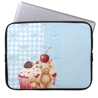 Capa Para Notebook pastel "teddy bear" cupcake kawaii gingham ribbon 