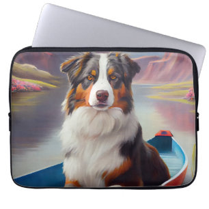 Capa Para Notebook Pastor australiano em Paddle: Uma aventura cênica