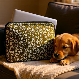 Capa Para Notebook Patas-Cachorro Elegantes castanho