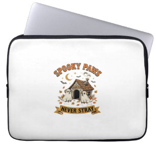Capa Para Notebook Patas de Fantasma de Cachorro de Halloween