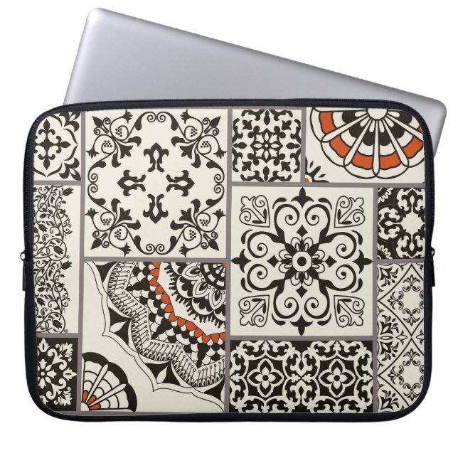 Capa Para Notebook Patchwork de Azulejos Majolica Árabe do Islã (Frente)