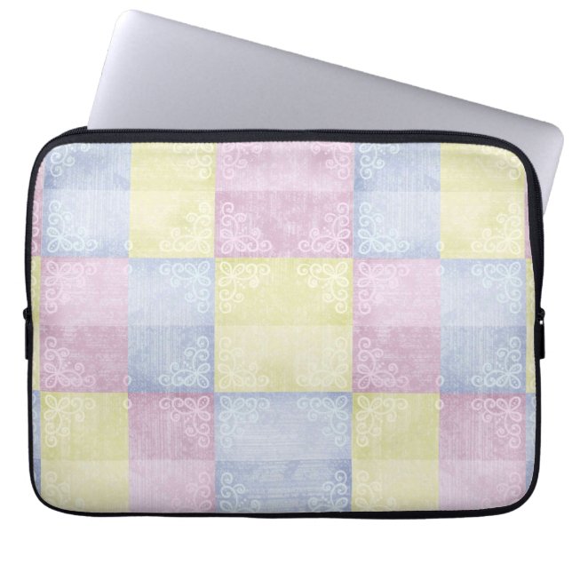 Capa Para Notebook Patchwork de Pastéis Coloridos (Frente)