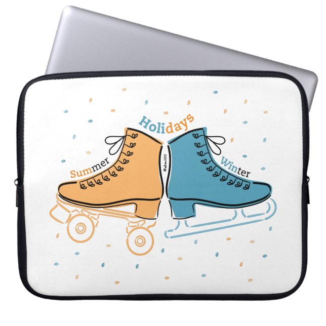 Capa Para Notebook Patins da minha vida • Férias • (Frente)