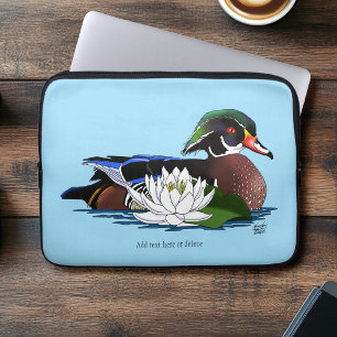 Capa Para Notebook Pato Madeira Colorido Lírio D'água Vida Selvagem A
