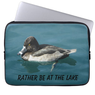 Capa Para Notebook Pato na água Pássaro Branco Negro Lover Lago Natur