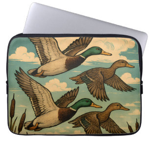 Capa Para Notebook Patos-reais em Voo Arte de Vida Selvagem