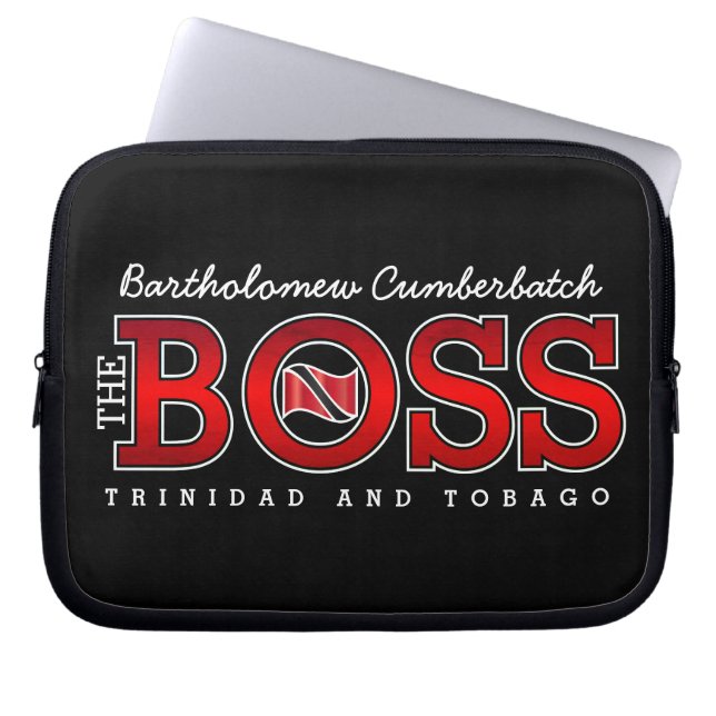 Capa Para Notebook Patriotic BOSS Trinidad and Tobago Flag and NAME (Frente)