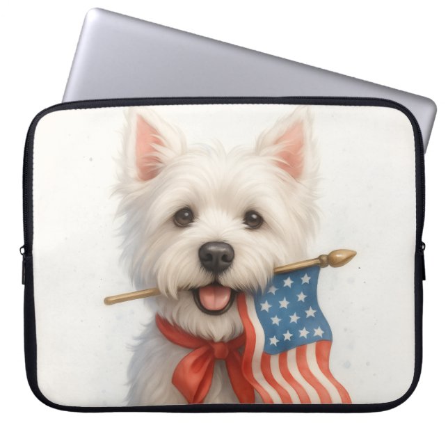 Capa Para Notebook Patriotic Westie (Frente)