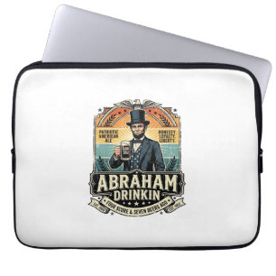 Capa Para Notebook Patriótico Abraham Bebendo Retro Desgastado