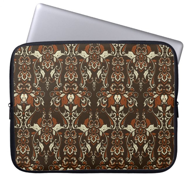 Capa Para Notebook Patten floral de safena. Clássico Barroco (Frente)