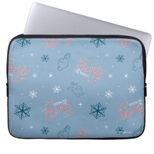 Capa Para Notebook Patterno de Neve Azul Snowman
