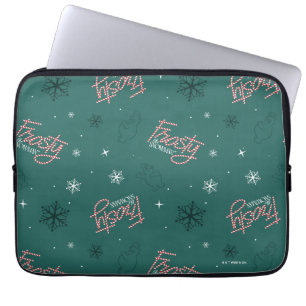 Capa Para Notebook Patterno de Neve Verde Snowman Frosty